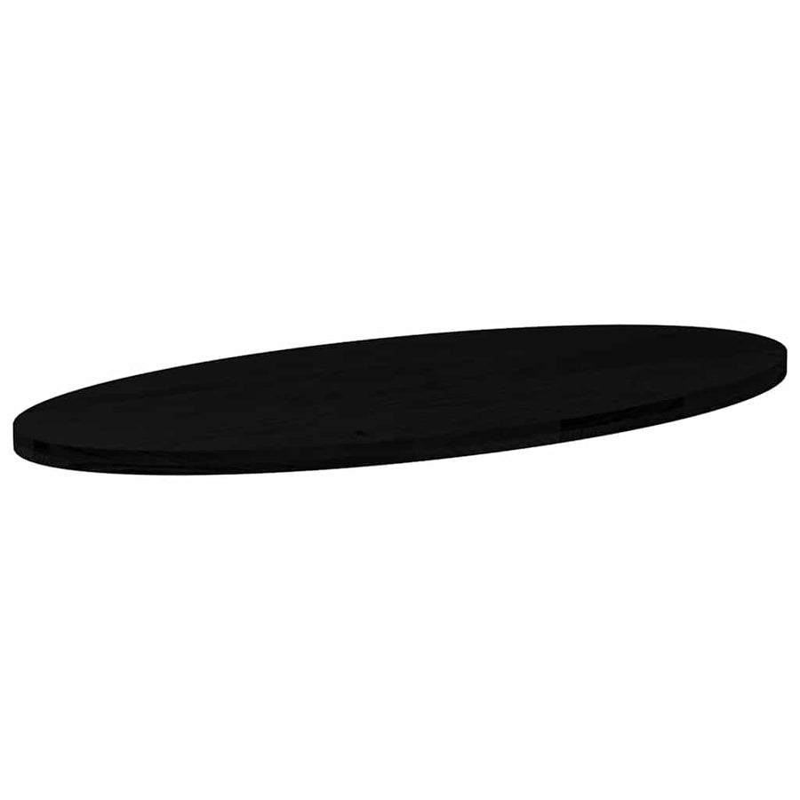 Tafelblad 140x60x4 cm ovaal massief eikenhout donkerbruin
