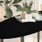Tabletop 140x60x4 cm oval solid oak dark brown