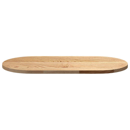 Tafelblad 80x40x2 cm ovaal massief eikenhout