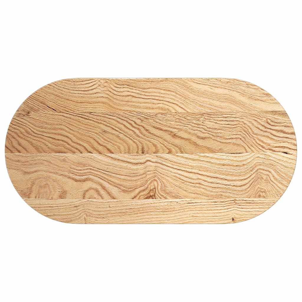 Tafelblad 100x50x2 cm ovaal massief eikenhout