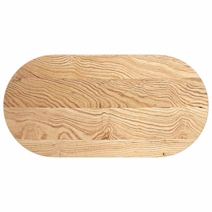 Tafelblad 100x50x2 cm ovaal massief eikenhout