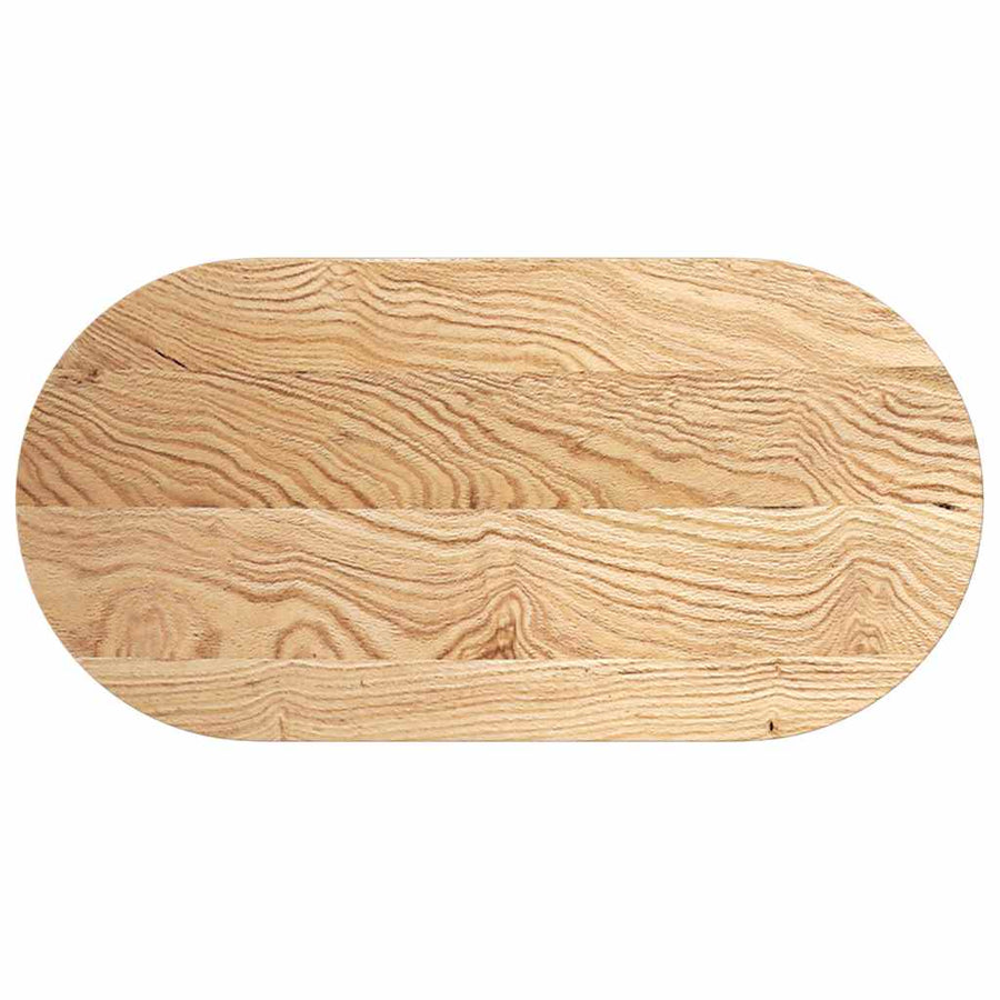 Tafelblad 100x50x2 cm ovaal massief eikenhout