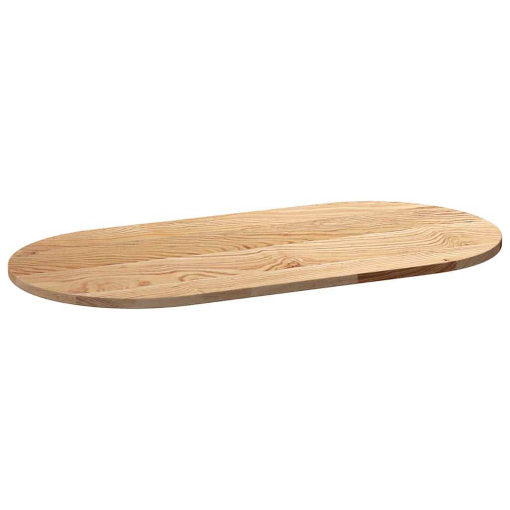 Tafelblad 100x50x2 cm ovaal massief eikenhout