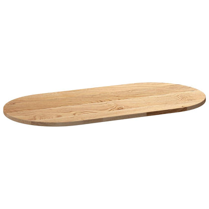 Tafelblad 100x50x2 cm ovaal massief eikenhout