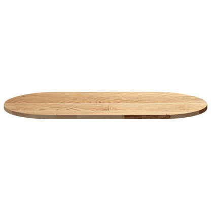 Tafelblad 100x50x2 cm ovaal massief eikenhout