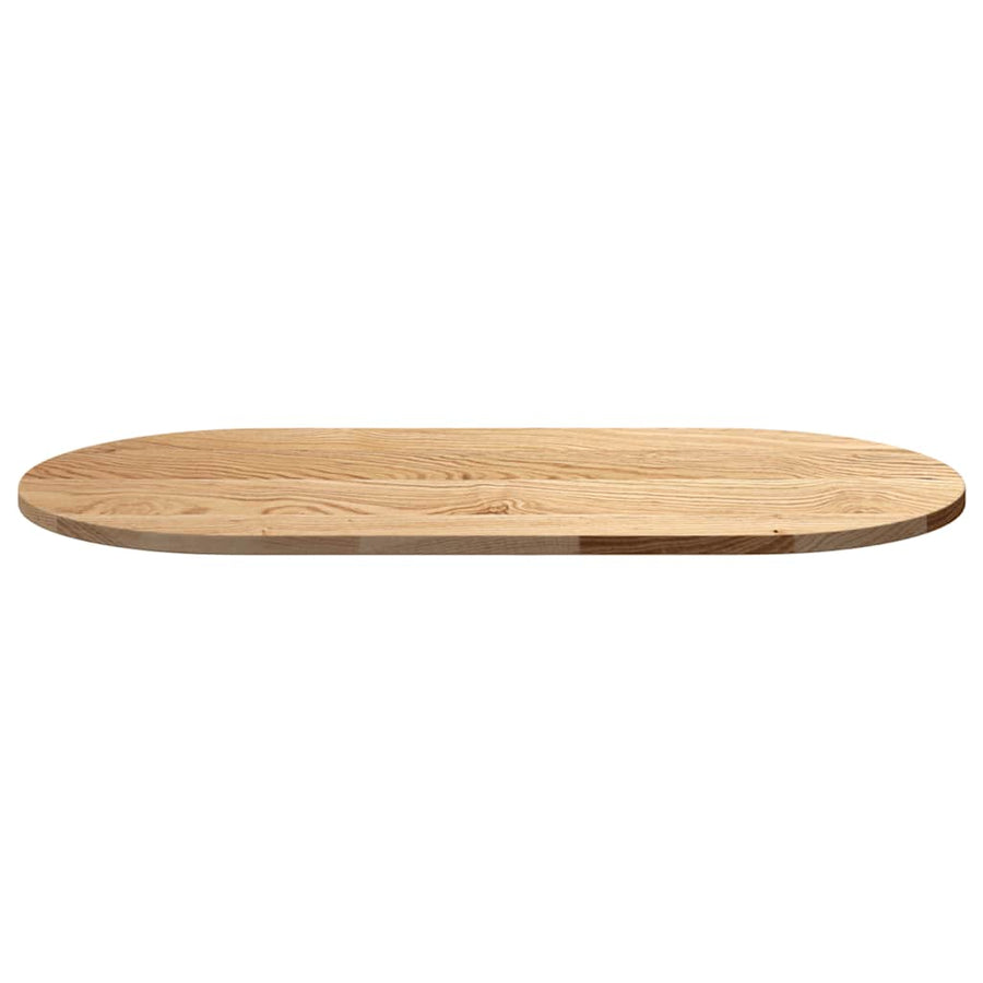 Tafelblad 100x50x2 cm ovaal massief eikenhout