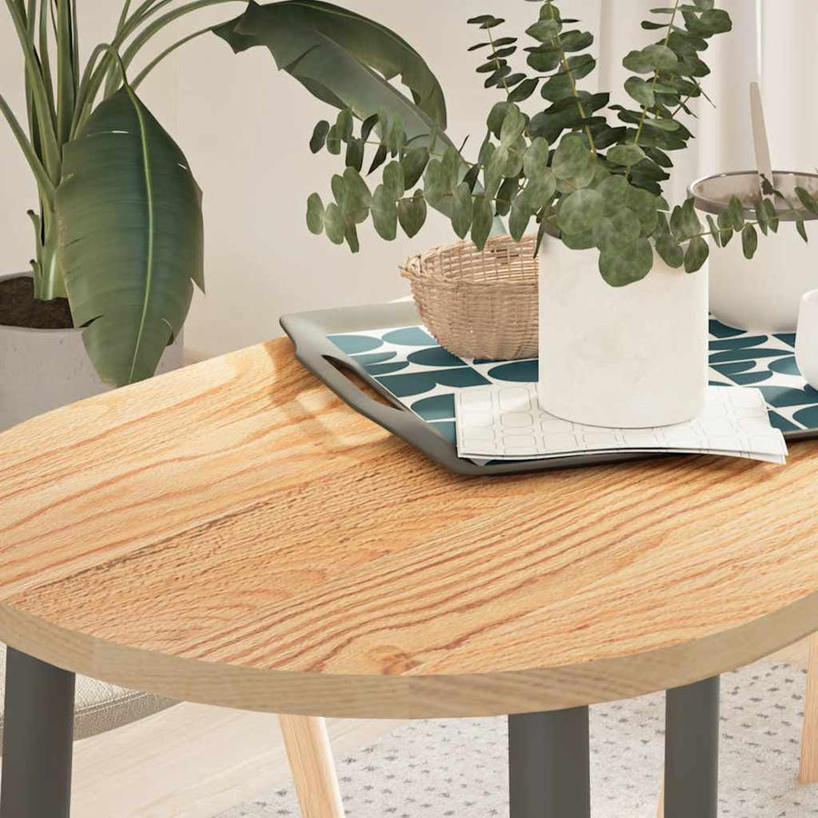 Tafelblad 100x50x2 cm ovaal massief eikenhout