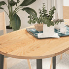 Tafelblad massief eikenhout ovaal 120x60x2 cm