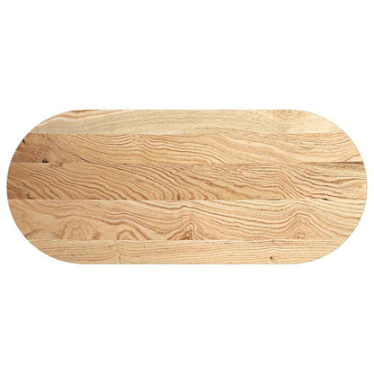 Tafelblad 140x60x2 cm ovaal massief eikenhout