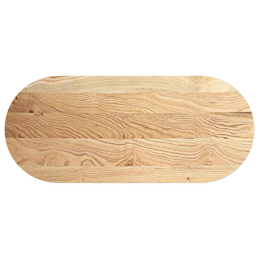 Tafelblad 140x60x2 cm ovaal massief eikenhout