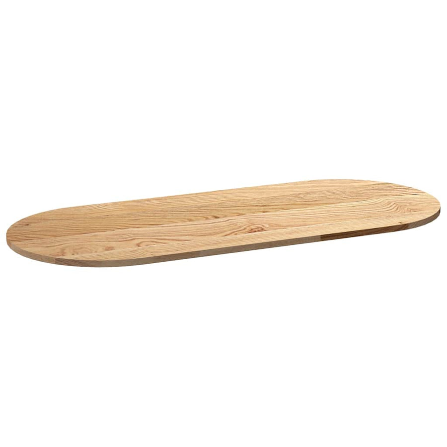 Tafelblad 140x60x2 cm ovaal massief eikenhout