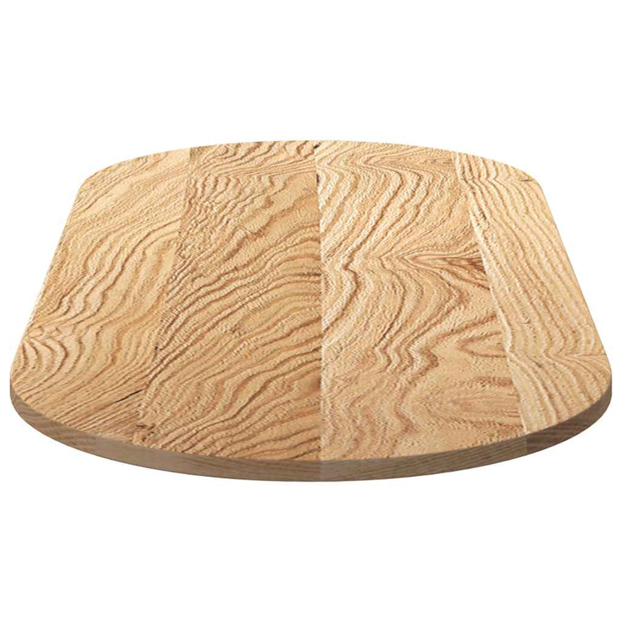 Tafelblad 140x60x2 cm ovaal massief eikenhout