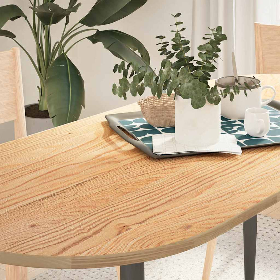 Tafelblad 140x60x2 cm ovaal massief eikenhout