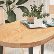 Tafelblad ovaal 120x60x4 cm massief eikenhout