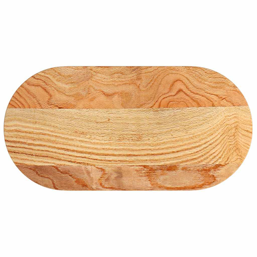 Tafelblad 80x40x2 cm ovaal massief eikenhout lichtbruin
