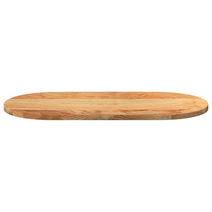 Tafelblad 80x40x2 cm ovaal massief eikenhout lichtbruin