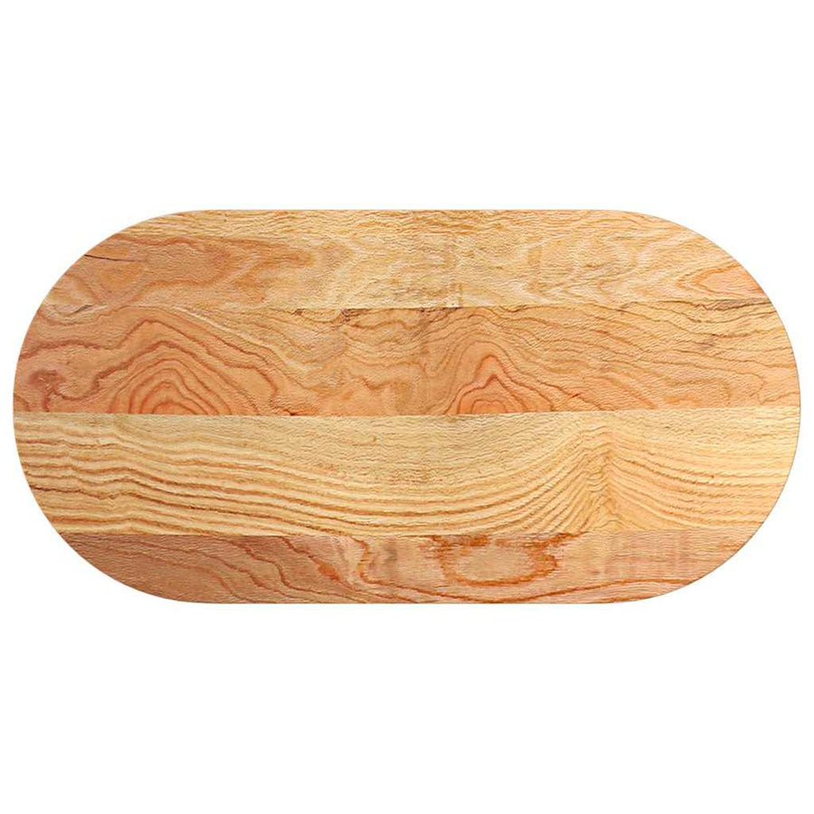 Tafelblad 100x50x2 cm ovaal massief eikenhout lichtbruin