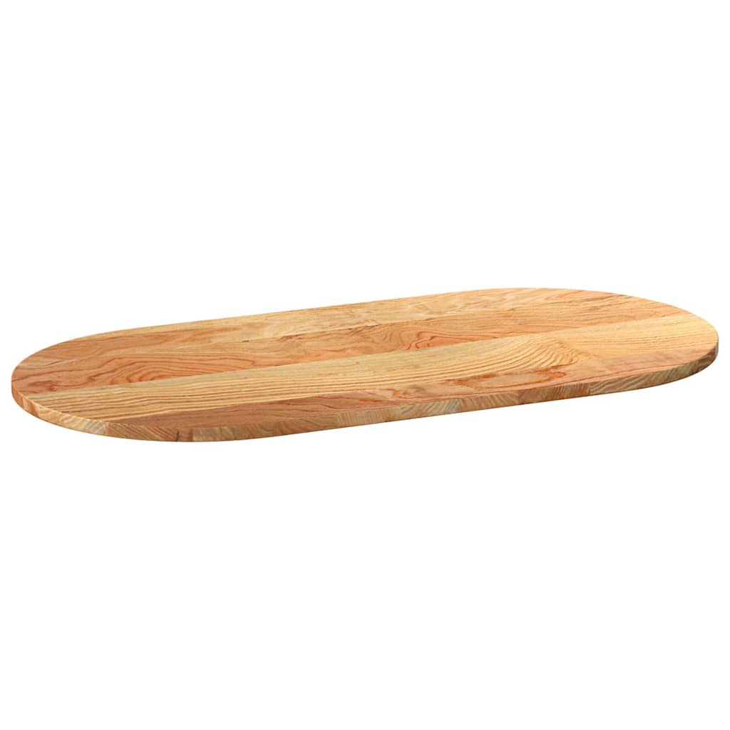 Tafelblad 100x50x2 cm ovaal massief eikenhout lichtbruin