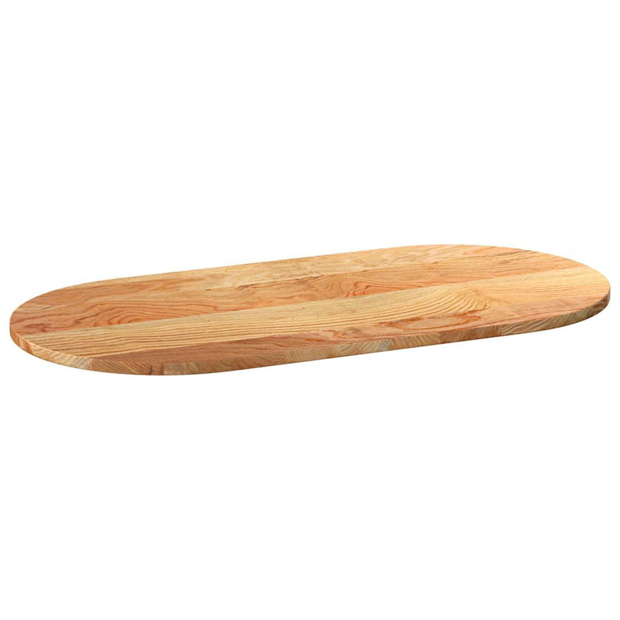 Tafelblad 100x50x2 cm ovaal massief eikenhout lichtbruin