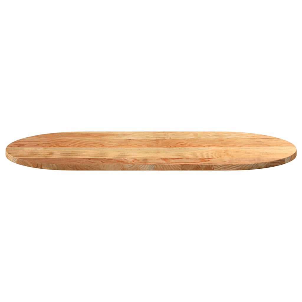 Tafelblad 100x50x2 cm ovaal massief eikenhout lichtbruin