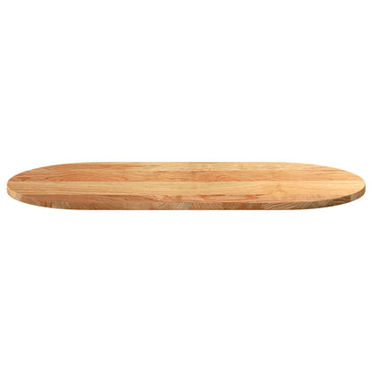 Tafelblad 100x50x2 cm ovaal massief eikenhout lichtbruin