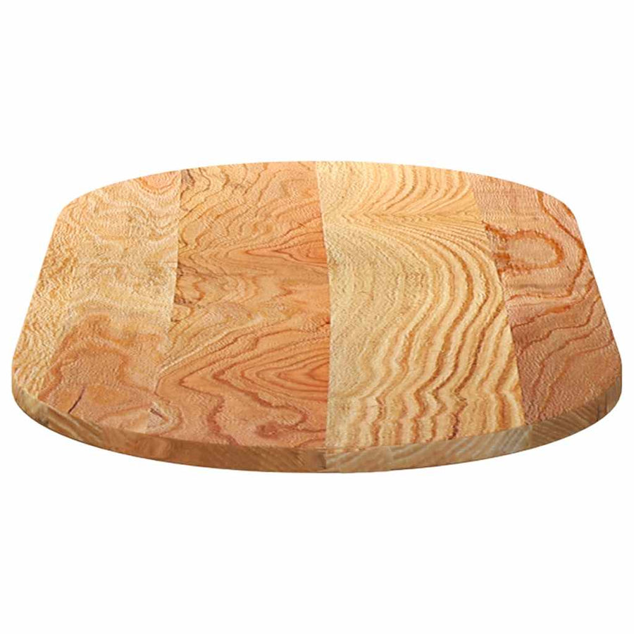 Tafelblad 100x50x2 cm ovaal massief eikenhout lichtbruin