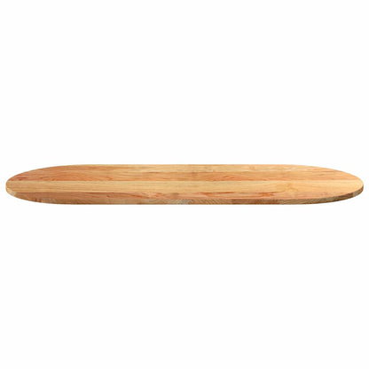 Tafelblad 140x60x2 cm ovaal massief eikenhout lichtbruin