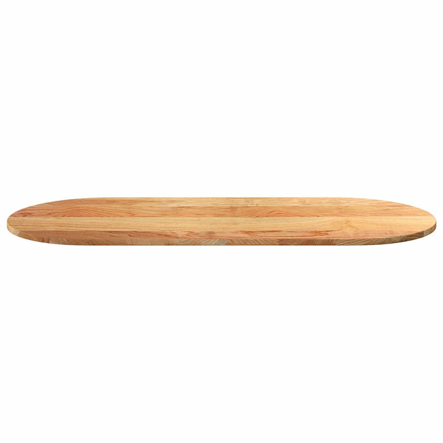 Tafelblad 140x60x2 cm ovaal massief eikenhout lichtbruin