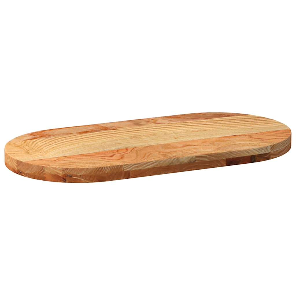 Tafelblad 80x40x4 cm ovaal massief eikenhout lichtbruin