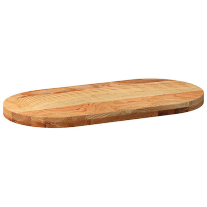 Tafelblad 80x40x4 cm ovaal massief eikenhout lichtbruin