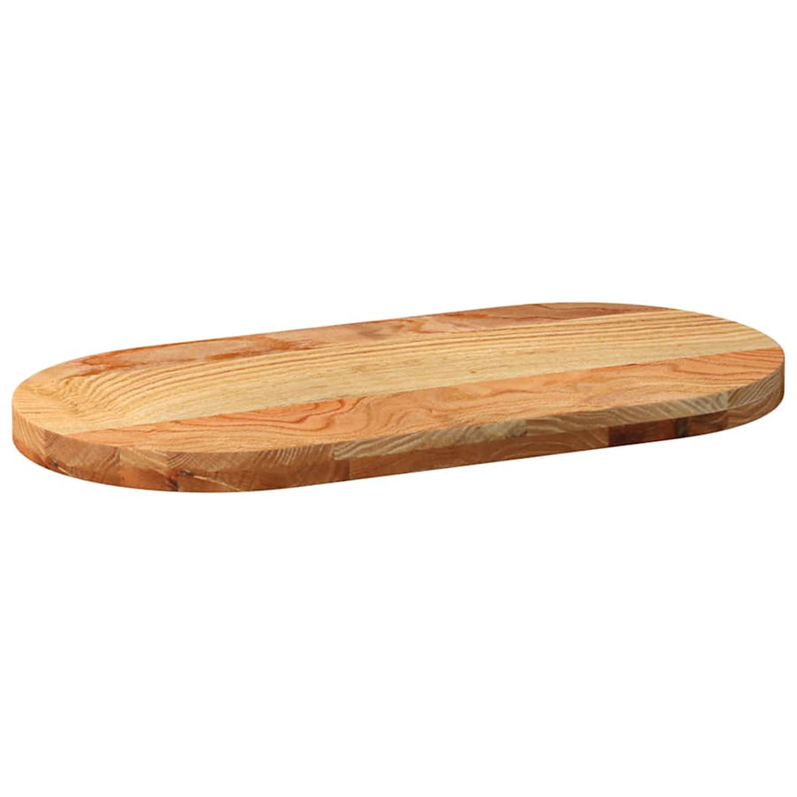 Tafelblad 80x40x4 cm ovaal massief eikenhout lichtbruin