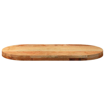 Tafelblad 80x40x4 cm ovaal massief eikenhout lichtbruin