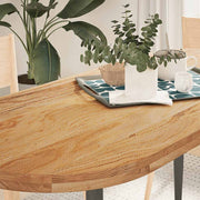 Tafelblad ovaal 140x60x4 cm massief eikenhout lichtbruin