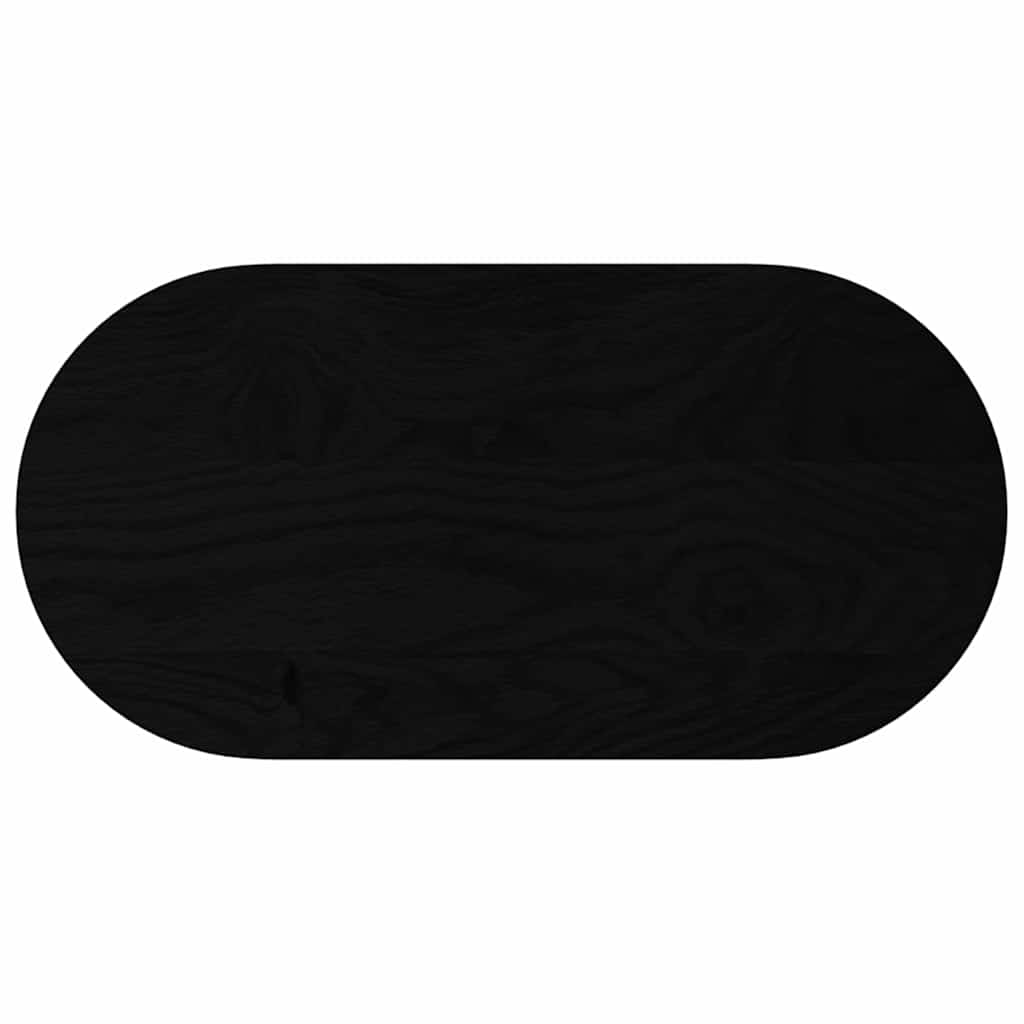 Tafelblad 80x40x2 cm ovaal massief eikenhout donkerbruin
