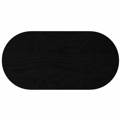 Tafelblad 80x40x2 cm ovaal massief eikenhout donkerbruin
