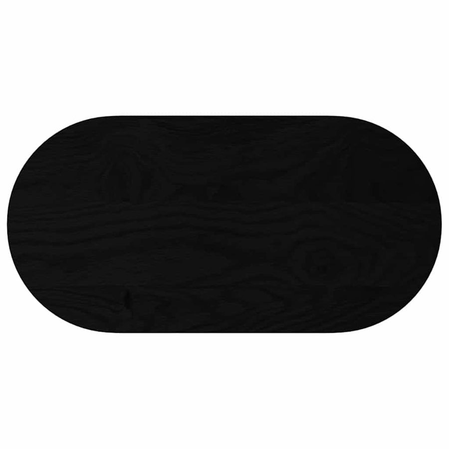 Tafelblad 80x40x2 cm ovaal massief eikenhout donkerbruin
