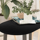 Tabletop 80x40x2 cm oval solid oak dark brown