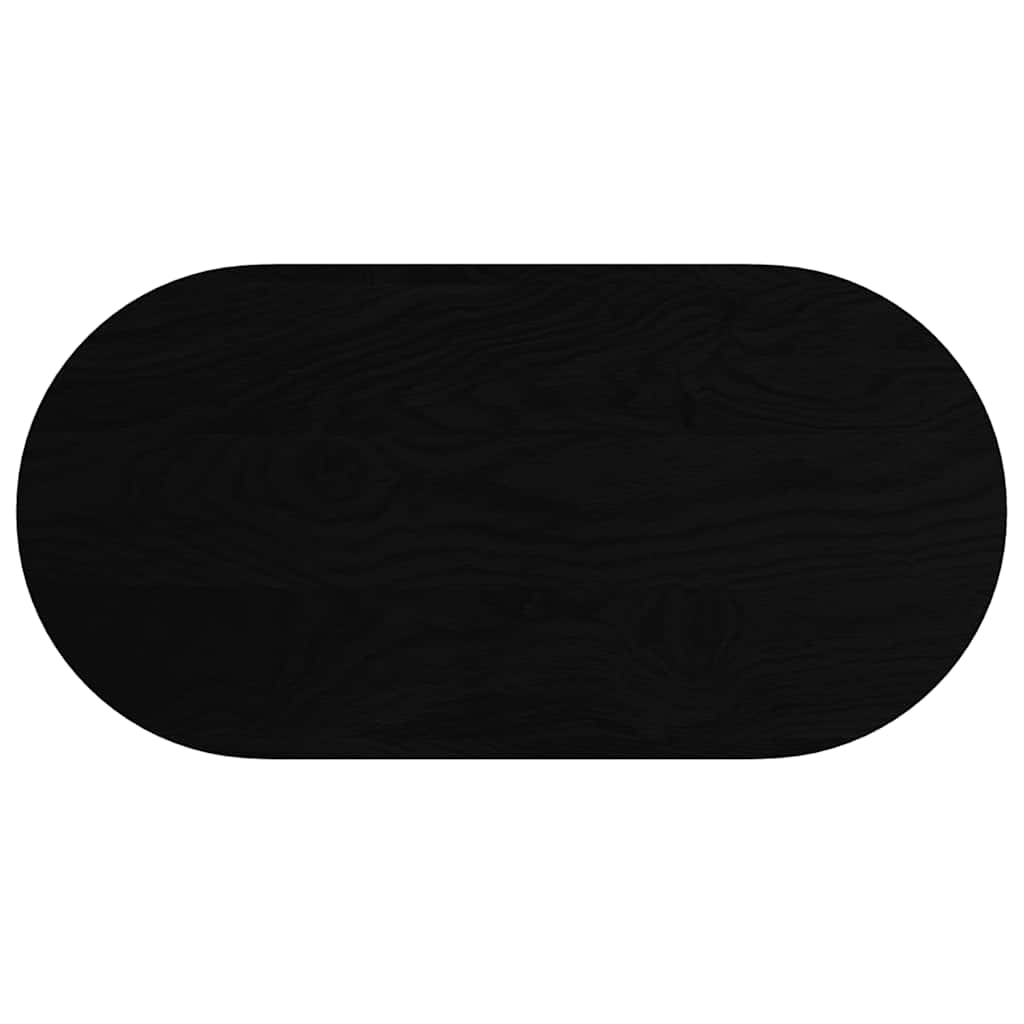 Tafelblad 100x50x2 cm ovaal massief eikenhout donkerbruin