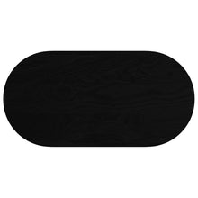 Tafelblad 100x50x2 cm ovaal massief eikenhout donkerbruin