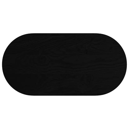 Tafelblad 100x50x2 cm ovaal massief eikenhout donkerbruin