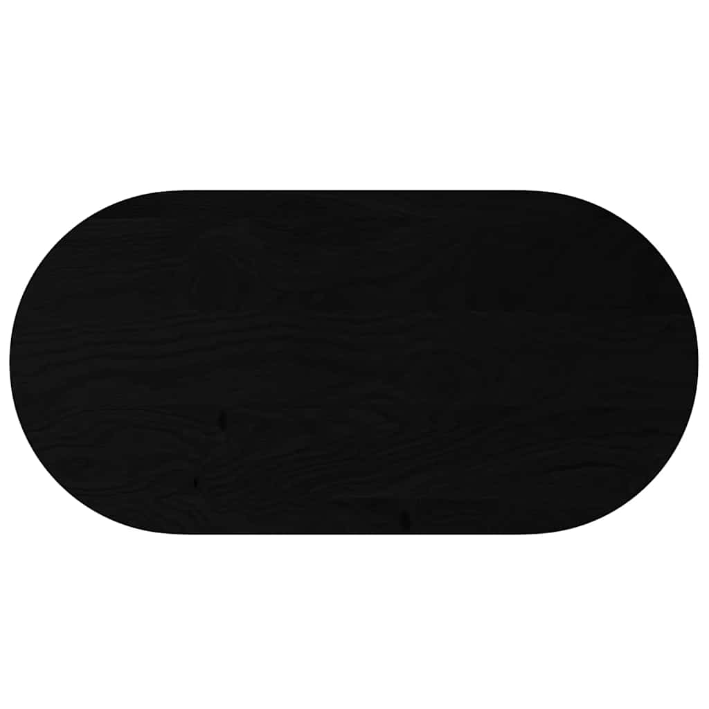 Tafelblad 120x60x2 cm ovaal massief eikenhout donkerbruin