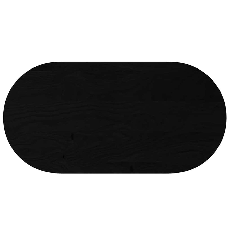 Tafelblad 120x60x2 cm ovaal massief eikenhout donkerbruin