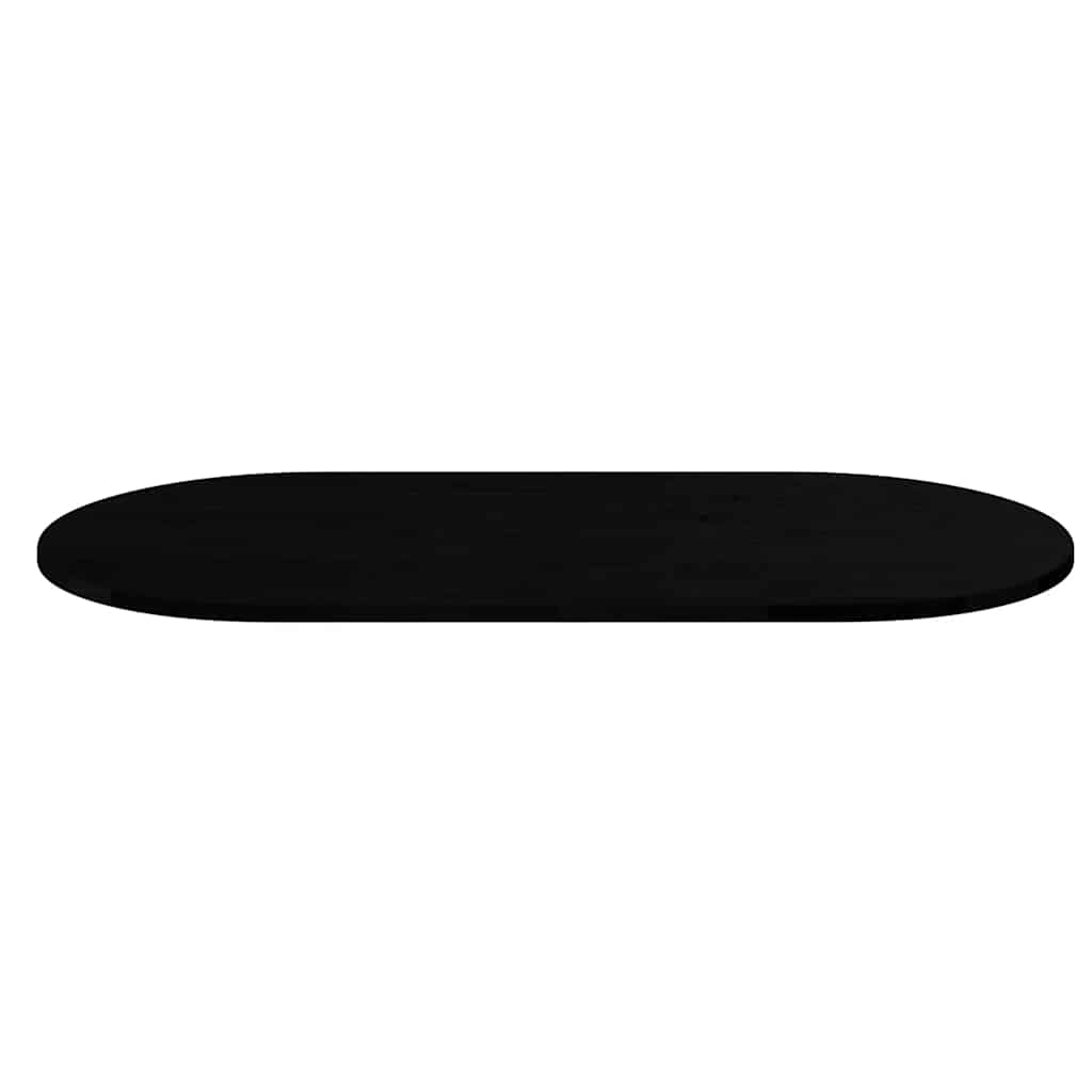 Tafelblad 120x60x2 cm ovaal massief eikenhout donkerbruin