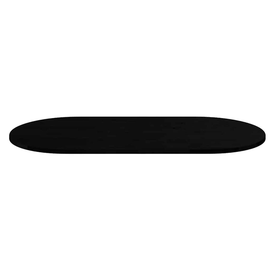 Tafelblad 120x60x2 cm ovaal massief eikenhout donkerbruin