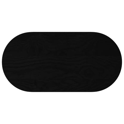 Tafelblad 80x40x4 cm ovaal massief eikenhout donkerbruin