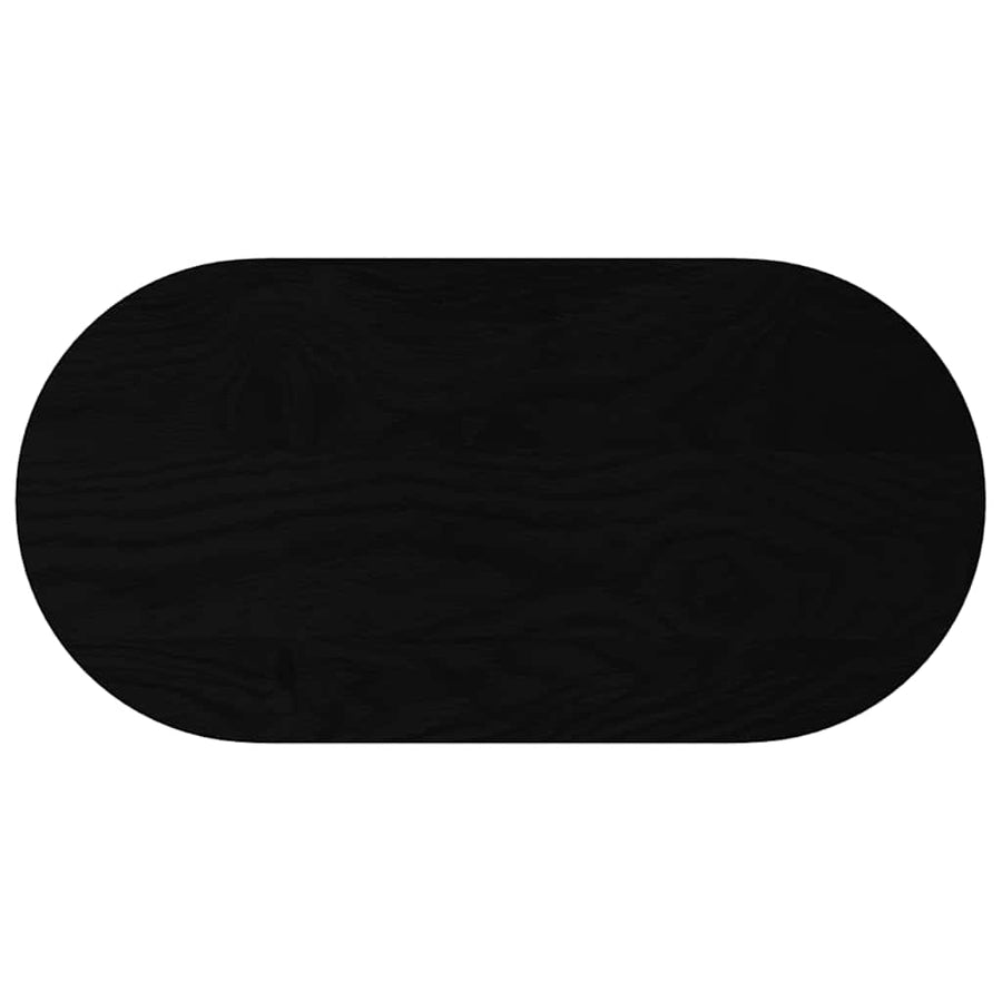 Tafelblad 80x40x4 cm ovaal massief eikenhout donkerbruin