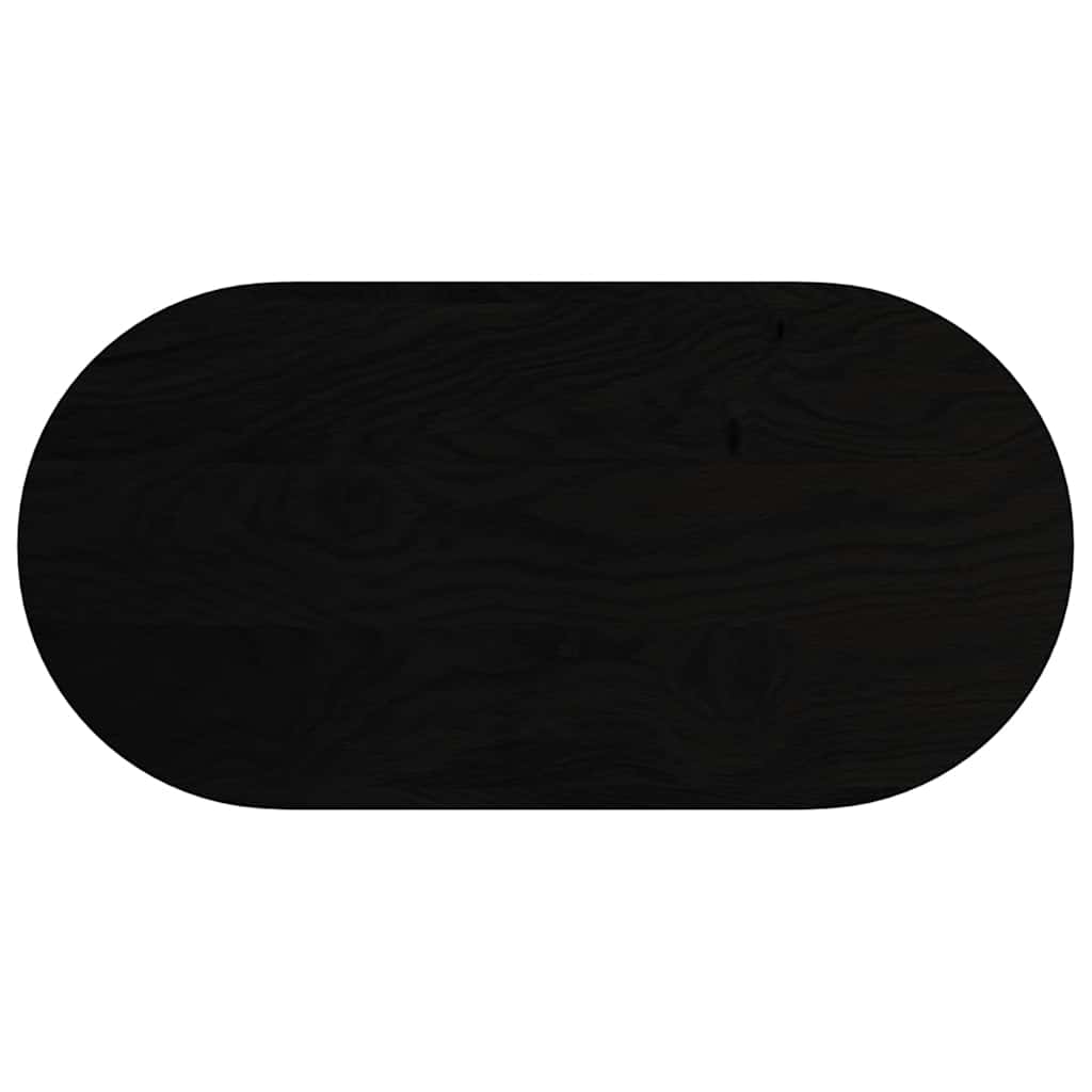 Tafelblad 100x50x4 cm ovaal massief eikenhout donkerbruin