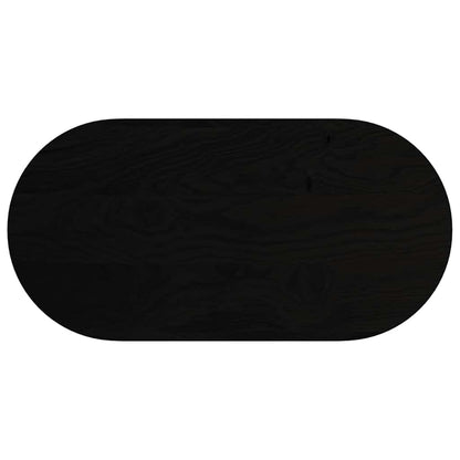 Tafelblad 100x50x4 cm ovaal massief eikenhout donkerbruin