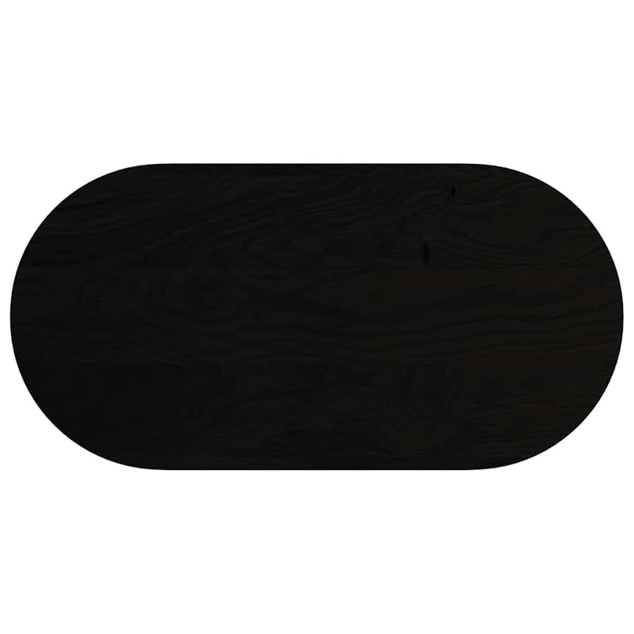 Tafelblad 100x50x4 cm ovaal massief eikenhout donkerbruin