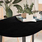 Tafelblad ovaal 120x60x4 cm massief eikenhout donkerbruin